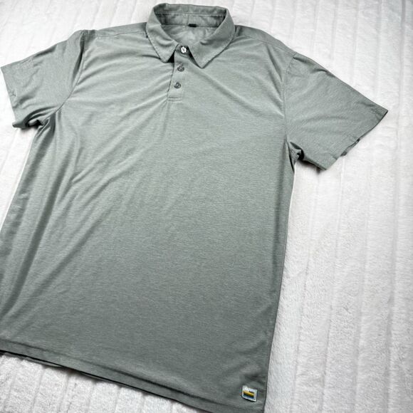 Vuori Shirt Strato Tech Polo Short Sleeve V188 Men's Large Light Olive Stretch - Picture 7 of 9